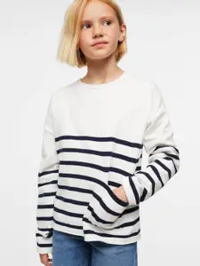 Mango Kids Girls Striped Sustainable Pullover