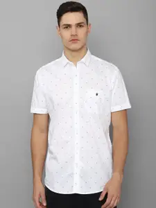 Louis Philippe Sport Men White Slim Fit Printed 100% Cotton Casual Shirt