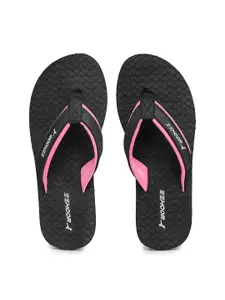 ABROS Women Black & Pink Thong Flip-Flops