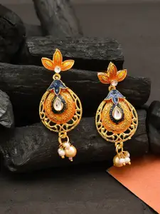 Silvermerc Designs Gold-Toned Contemporary Drop Earrings