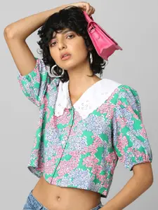ONLY Women Green Floral Printed Casual Shirt