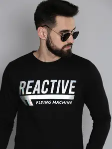Flying Machine Men Black Printed Sweatshirt