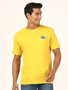Lee Men Yellow Cotton Graphic Printed T-shirt