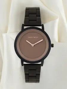 JOKER & WITCH Women Brown Dial & Stainless Steel Bracelet Style Straps Analogue Watch
