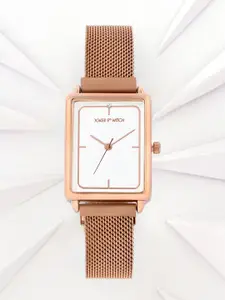 JOKER & WITCH Women Rose Gold-Toned Dial & Bracelet Style Straps Analogue Watch-AMWW528