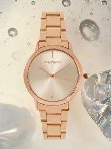 JOKER & WITCH Women Rose Gold-Toned Dial & Rose Gold Toned Stainless Steel Bracelet Style Straps Analogue Watch