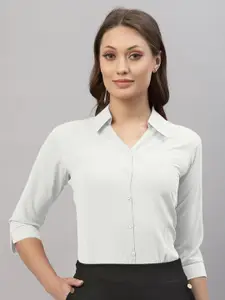 Selvia Women White Slim Fit Formal Shirt