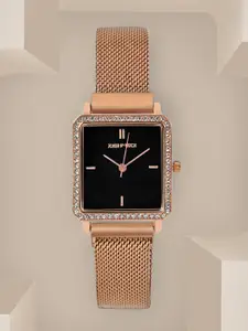 JOKER & WITCH Women Black Printed Dial & Bracelet Style Straps Watch AMWW560