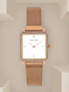 JOKER & WITCH Women White Embellished Dial & Bracelet Style Straps Analogue Watch AMWW561