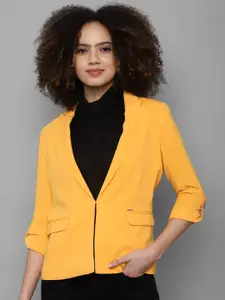 Allen Solly Woman Women Yellow  Solid Single-Breasted Blazer