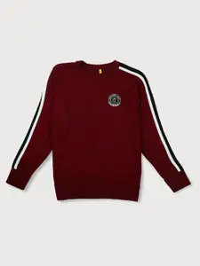 Gini and Jony Boys Maroon & White Pullover
