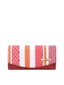 SXF SPEED X FASHION Women Pink & White Abstract Printed Two Fold Wallet