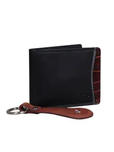 CALFNERO Men Black Leather Two Fold Wallet