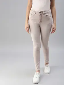 SHOWOFF Women Pink Skinny Fit High-Rise Stretchable Jeans