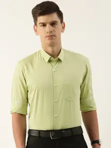 Peter England Ethnic Motifs Self-Design Slim Fit Pure Cotton Formal Shirt