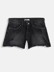 Pepe Jeans Girls Distressed Denim Shorts