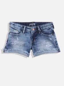 Pepe Jeans Girls Printed Denim Shorts