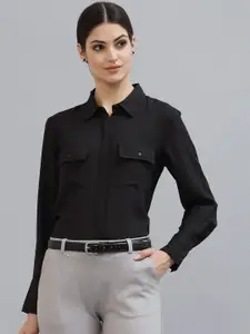 Style Quotient Women Black Formal Shirt