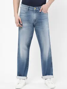 Wrangler Men Blue Skanders Low-Rise Heavy Fade Stretchable Jeans