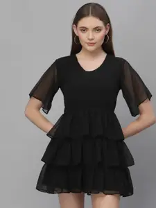 Style Quotient Women Black Solid Mini Dress