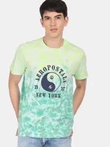 Aeropostale Men Green Typography Printed Applique T-shirt