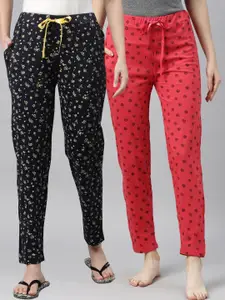 Enviously Young Women Pack Of 2 Printed Cotton Lounge Pants