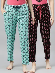 Enviously Young Women Pack Of 2 Printed Cotton Lounge Pants