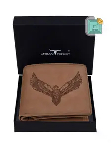 URBAN FOREST Men Brown Leather Two Fold Wallet