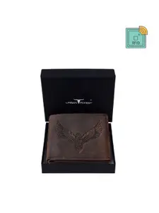 URBAN FOREST Men Brown Leather Two Fold Wallet
