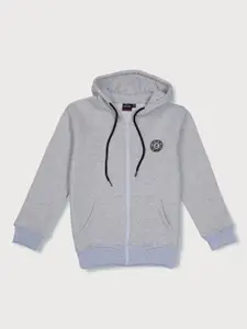 Gini and Jony Boys Grey Floral Bomber with Patchwork Jacket