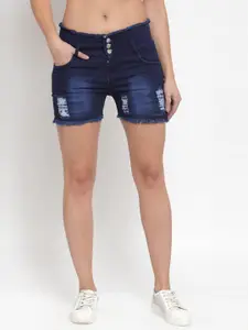 F2M Women Blue Slim Fit Denim Short