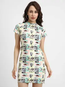 FOREVER 21 Multicoloured Printed Sheath Dress