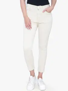 FCK-3 Women Beige Jean High-Rise Stretchable Jeans