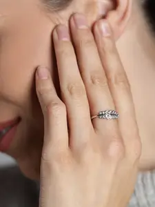 Zavya Women 925 Sterling Silver Rhodium Plated Ring