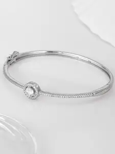Zavya Zavya Women 925 Sterling Silver Rhodium-Plated Cuff Bracelet