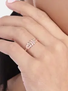 Zavya Women 925 Sterling Silver Rose-Gold Plated Ring