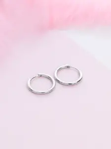 Zavya 925 Sterling Silver Rhodium Plated Circular Hoop Earrings