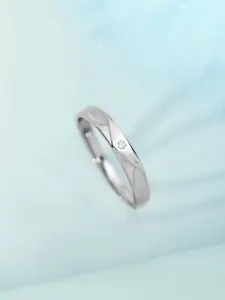 Zavya Men 925 Sterling Silver Rhodium Plated Ring