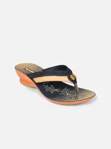 Aqualite Women Beige & Black Comfort Sandals