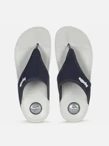 Aqualite Navy Blue & Grey Colourblocked Flatform Sandals
