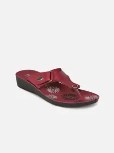 Aqualite Women Maroon Comfort Sandals
