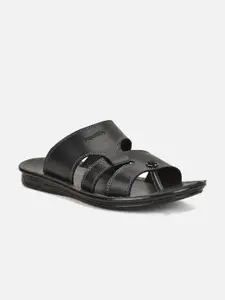 Aqualite Men Black Comfort Slip-On Sandals