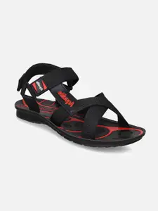 Aqualite Men Black & Red Comfort Sandals