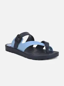 Aqualite Men Navy Blue & Black Comfort Sandals