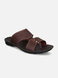 Aqualite Men Black & Brown Comfort Sandals