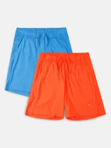 Puma Boys Pack of 2 Red & Blue Outdoor Drawstrings Regular Fit Sports Shorts