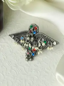 Jazz and Sizzle Multi Coloured Stone Studded Afghan Adjustable Finger Ring