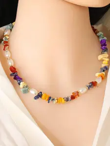 Yellow Chimes Women Multicolor Bohemian Seed Beads Choker Necklace
