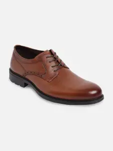 ALDO Men Brown Solid Leather Derbys Formal Shoes