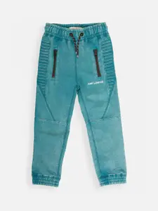Angel & Rocket Boys Blue Solid Pure Cotton Joggers